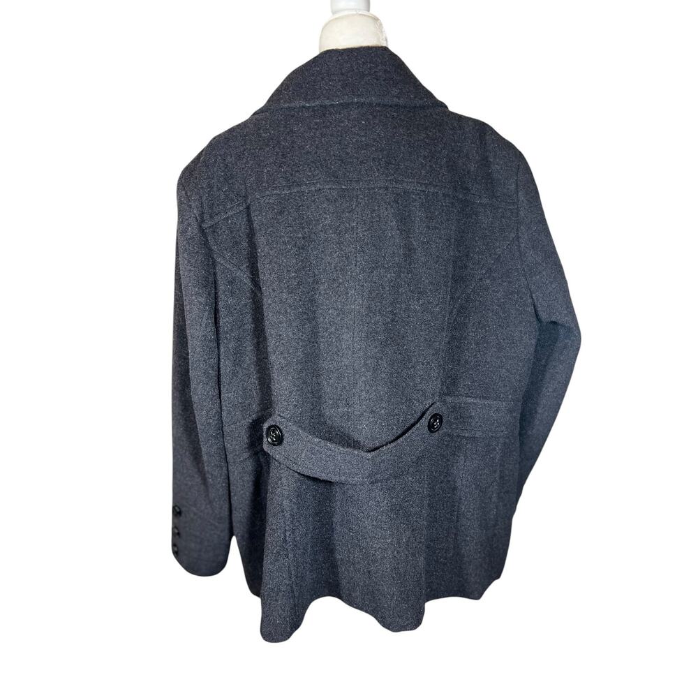 St John’s Bay Women's 3x Plus Classic Gray Double-Breast Wool Cashmere Peacoat - Picture 3 of 11
